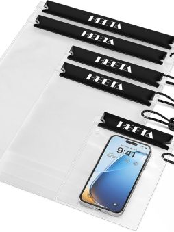 5-Pack Clear Waterproof Dry Bag, Water Tight Cases Pouch Dry Bags for Camera Mobile Phone Maps, Kayaking Boating Document Holder