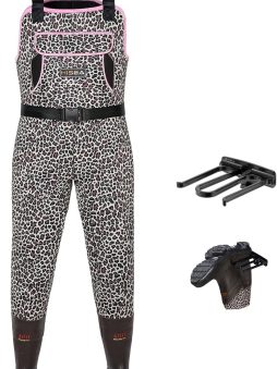 HISEA Women's Chest Waders Leopard Duck Hunting Waders for Women with Boots Neoprene Fishing Waders